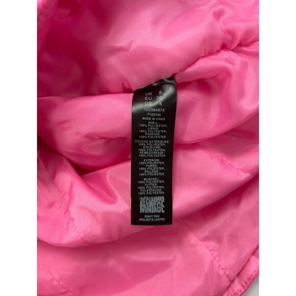 Reclaimed Vintage Womens Pink Button-Up Jacket Size 4 Quilted Lining - Picture 11 of 11